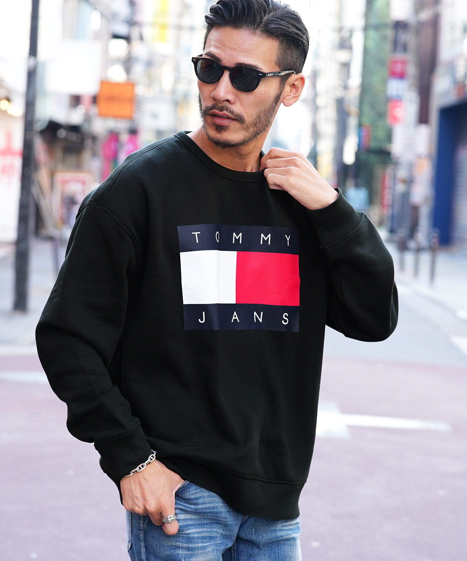 TOMMY HILFIGER(トミー ヒルフィガー) TJ LUCCA CREWNECK / スウェット トレーナー メンズ 長袖 ブランド トップス  裏起毛