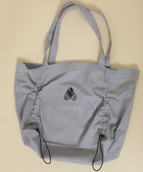 aimoha(aimoha（アイモハ）)/aimohaオリジナルマーガレット刺繍トートバッグ/グレー