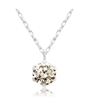 LARA Christie/ララクリスティー ダイヤモンド ネックレス シャンパンカラー VSクラス 6本爪 0.3ct 一粒 プラチナ PT900 ゴールド K18YG 鑑別書付/505128283