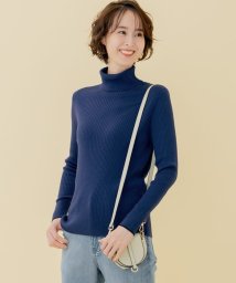 JIYU-KU(LARGE SIZE)(自由区（大きいサイズ）)/【WEB限定/セット着用可】セミウーステッド タートルネック/ブルー系