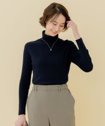 JIYU-KU(LARGE SIZE)(自由区（大きいサイズ）)/【WEB限定/セット着用可】セミウーステッド タートルネック/ネイビー系