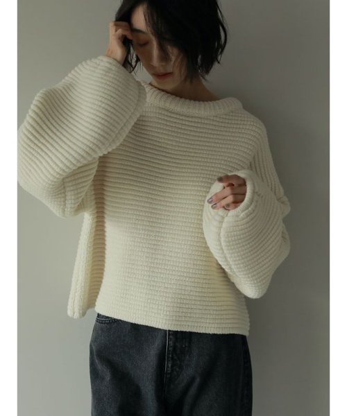 リングネックBOXニットプルオーバー 