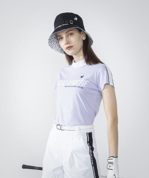 le coq sportif GOLF (ルコックスポルティフ（ゴルフ）)/【RIJOUME/リジューム】モックネック半袖シャツ (吸汗速乾/ストレッチ/UV CUT(UPF50+)/DESCENTE ECO/再生材 /パープル