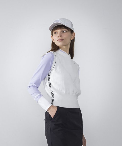 le coq sportif GOLF (ルコックスポルティフ（ゴルフ）)/【RIJOUME/リジューム】ニットベスト (手洗い可/DESCENTE ECO/エコプロセス型) /ホワイト