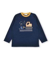 SLAP SLIP(スラップスリップ)/【 お揃い 】 はたらくくるま 乗り物 パッチ 刺繍 グレンチェック Tシャツ /ネイビー