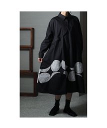 Sawa a la mode(サワアラモード)/洗練モードを叶えるデザインシャツワンピース/ブラック