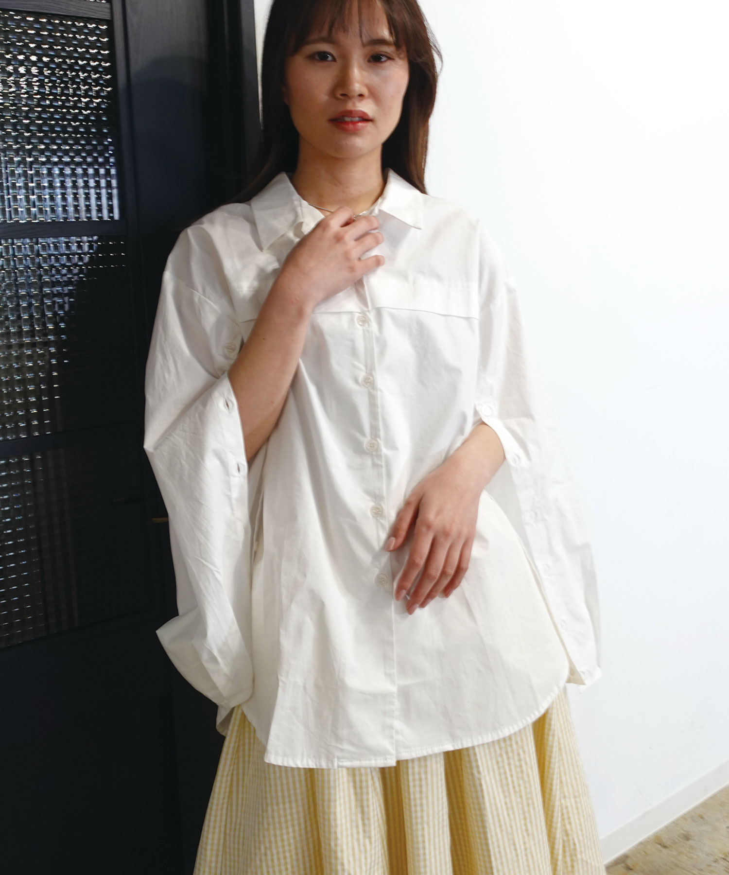 オープンスリーブブラウス