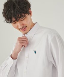 coen(coen)/The M&M Store（ザ・ミックス＆マッチストア）コラボ　ベアー刺繍オックスボタンダウンシャツ/WHITE