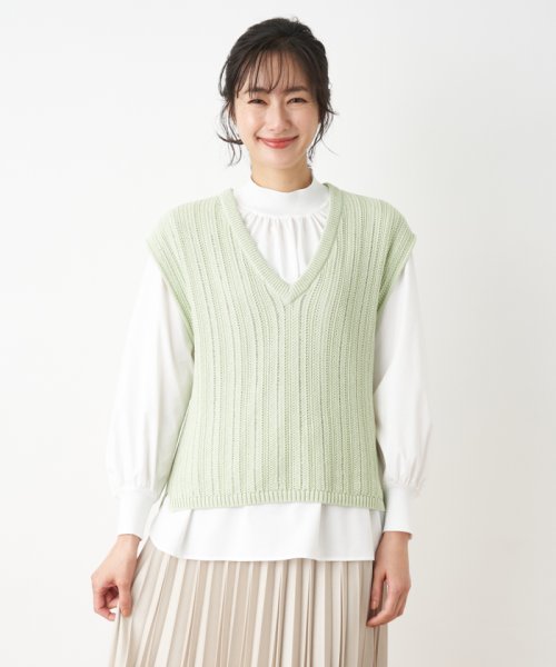 Vネックニットベスト 