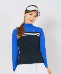 LANVIN SPORT(ランバン スポール)/【25周年】ぺプラムシルエットモックネック長袖シャツ【EXcDRY/吸汗速乾/UV】【アウトレット】/ブルー