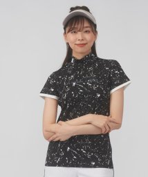 LANVIN SPORT(ランバン スポール)/【WEB限定】プリントモックネックシャツ【吸汗/UV/ECO】【アウトレット】/ブラック