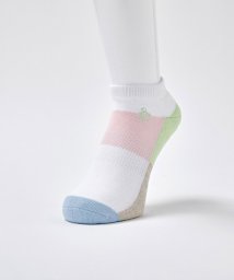 Munsingwear(マンシングウェア)/アンクル丈　ブロッキングソックス【アウトレット】/ホワイトピンク