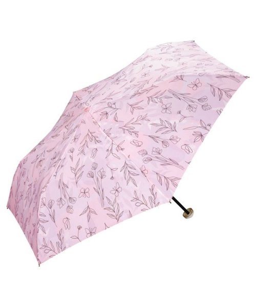 Wpc．(Wpc．)/【Wpc.公式】雨傘 レイヤードプランツ ミニ 50cm 晴雨兼用 レディース 傘 折りたたみ 折り畳み 折りたたみ傘/ピンク