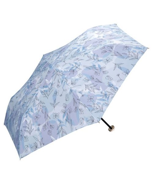 Wpc．(Wpc．)/【Wpc.公式】雨傘 レイヤードプランツ ミニ 50cm 晴雨兼用 レディース 傘 折りたたみ 折り畳み 折りたたみ傘/ブルー