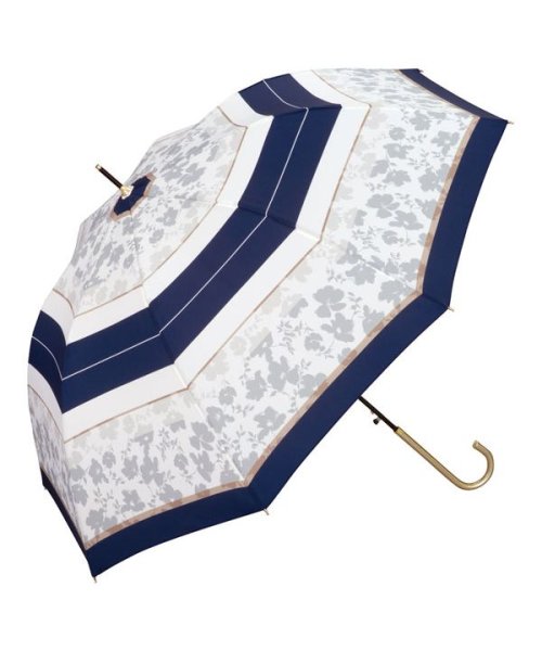 Wpc．(Wpc．)/【Wpc.公式】雨傘 フラワースカーフ 58cm ジャンプ傘 晴雨兼用 レディース 傘 長傘/ネイビー