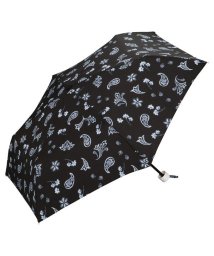 Wpc．(Wpc．)/【Wpc.公式】雨傘 ペイズリーペイント ミニ 50cm 晴雨兼用 レディース 傘 折りたたみ 折り畳み 折りたたみ傘/ブラック