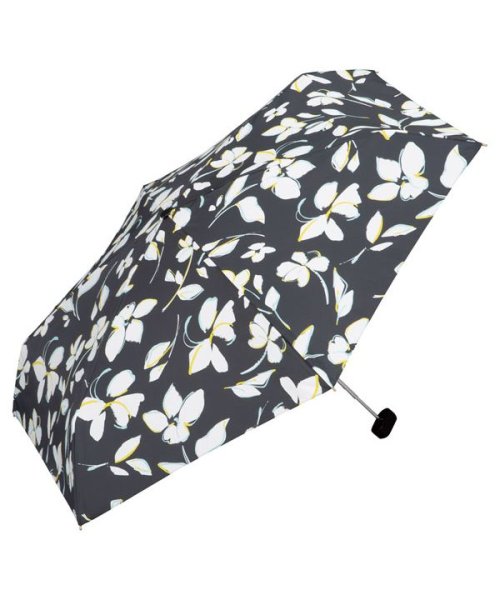 Wpc．(Wpc．)/【Wpc.公式】雨傘 シルエットフラワー ミニ 50cm 晴雨兼用 レディース 傘 折りたたみ 折り畳み 折りたたみ傘/チャコール