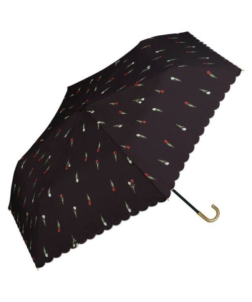 Wpc．(Wpc．)/【Wpc.公式】日傘 遮光プチチューリップ ミニ 50cm 完全遮光 UVカット100％ 遮熱 晴雨兼用 レディース 折り畳み傘/チャコール
