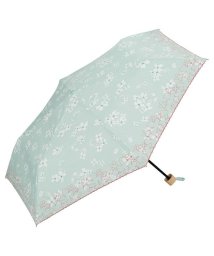 Wpc．(Wpc．)/【Wpc.公式】日傘 T/Cフラワープリントスカラップ ミニ 50cm UVカット 晴雨兼用 レディース 折り畳み傘/ミント