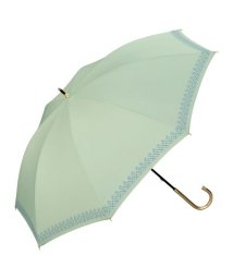 Wpc．(Wpc．)/【Wpc.公式】日傘 遮光リムフラワーステッチ 50cm 完全遮光 UVカット100％ 遮熱 晴雨兼用 レディース 長傘/ミント