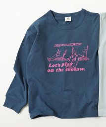 devirock(デビロック)/防汚 デビラボ プリント 長袖Tシャツ/ブルー系1