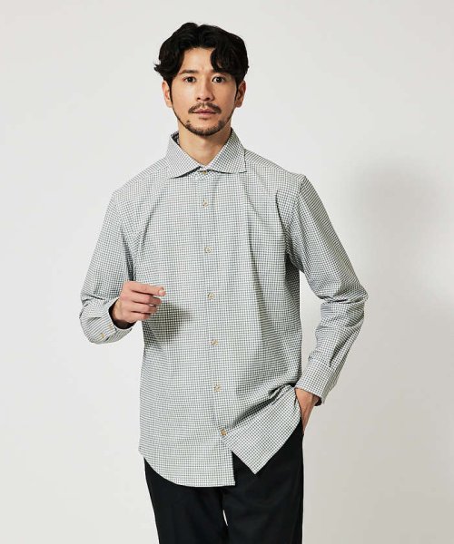 ABAHOUSE(ABAHOUSE)/【FLEX SHIRTS】ドライモーメント ギンガムチェックシャツ/グレージュ