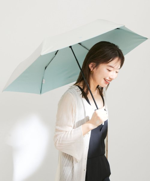 VIS(ビス)/【晴雨兼用/遮光率100%】バンブーハンドルコンパクト折り畳み傘/オフホワイト（15）
