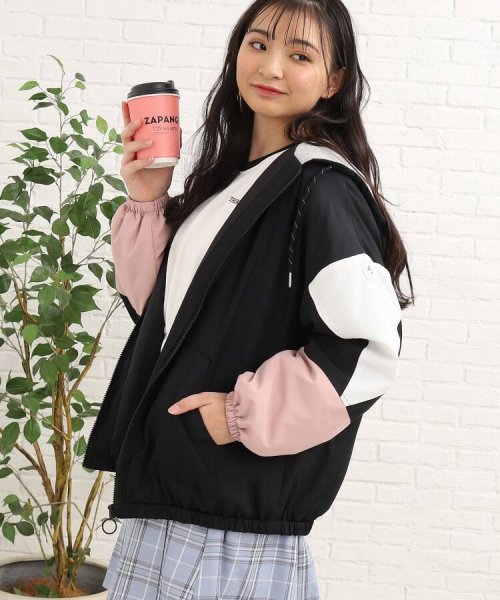 PINK-latte(ピンク　ラテ)/軽くてあったか♪中綿スポーティブルゾン/ブラック（019）