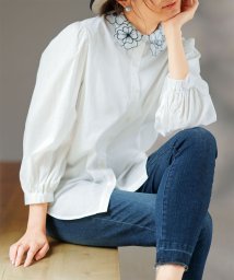 Ranan(ラナン)/衿レースデザインシャツ/オフホワイト