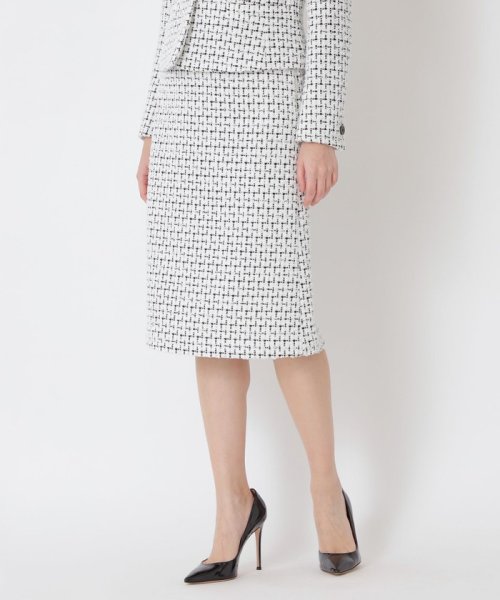 セール】 エポカ(EPOCA) |ホワイトファンシーツイード フレアスカート  