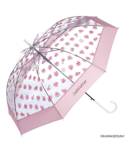 Wpc．(Wpc．)/【Wpc.公式】［ビニール傘］切り継ぎビニール傘（んぽちゃむ / おぱんちゅうさぎ） 61cm ジャンプ傘 レディース 長傘/ピンク