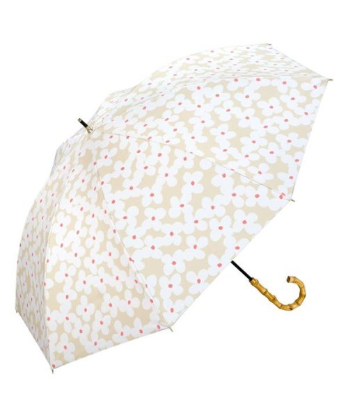 Wpc．(Wpc．)/【Wpc.公式】日傘 遮光パターンズプリント 55cm 完全遮光 UVカット100％ 遮熱 晴雨兼用 大きめ 晴雨兼用日傘 長傘 バンブー/クッカベージュ