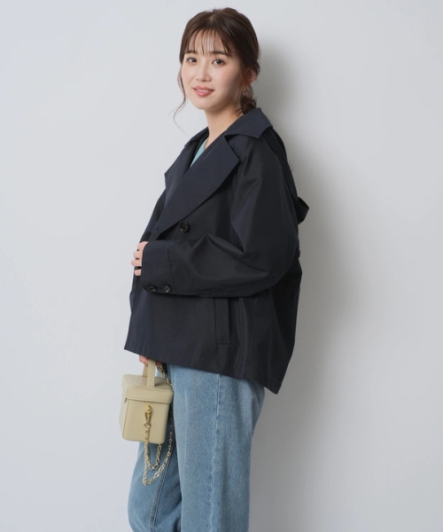 安心の定価販売】 ジャスグリッティー 撥水 ショート トレンチコート