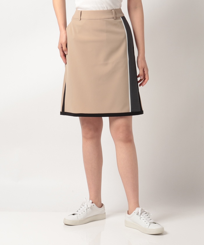 極美品 LANVIN SPORT トリミングデザインサイドラインスカート ゴルフ トリミングデザインサイドラインスカート(51cm丈)【アウトレット