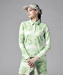 Munsingwear(マンシングウェア)/サンスクリーン鹿の子グラデーションプリント長袖シャツ(吸汗速乾/UV CUT(UPF50)/遮熱)【アウトレット】/グリーン