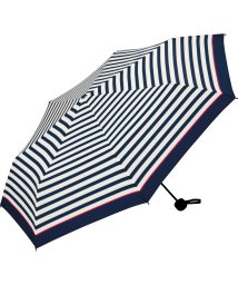Wpc．(Wpc．)/【Wpc.公式】雨傘 UNISEX ベーシックフォールディング アンブレラ 58cm 継続はっ水 晴雨兼用 メンズ レディース 折りたたみ傘/ピンクラインボーダー