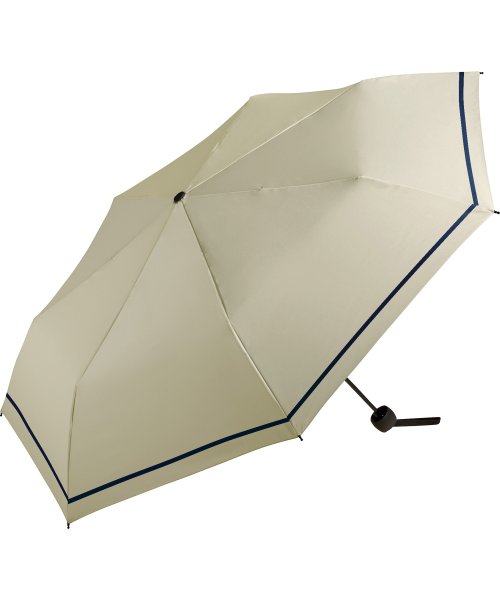 Wpc．(Wpc．)/【Wpc.公式】雨傘 UNISEX ベーシックフォールディング アンブレラ 58cm 継続はっ水 晴雨兼用 メンズ レディース 折りたたみ傘/ベージュシングルライン