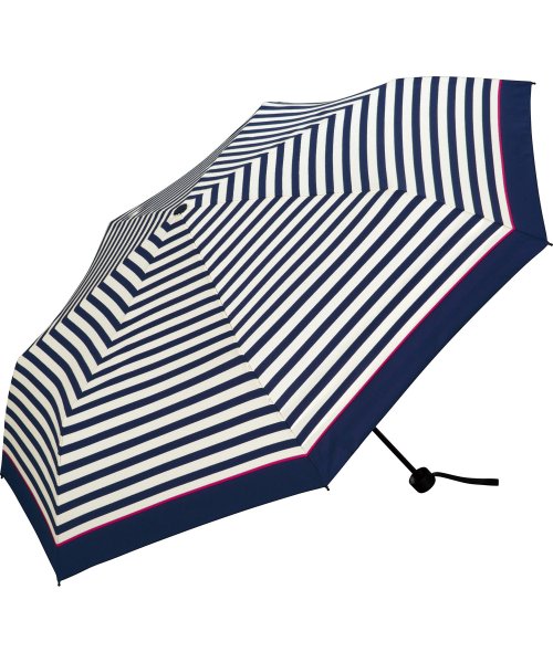 Wpc．(Wpc．)/【Wpc.公式】雨傘 UNISEX WIND RESISTANCE FOLDING UMBRELLA 耐風 晴雨兼用 メンズ 折りたたみ傘 父の日 ギフト/ピンクラインボーダー