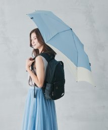 Wpc．(Wpc．)/【Wpc.公式】雨傘 UNISEX バックプロテクトフォールディングアンブレラ 大きめ 鞄濡れない 晴雨兼用 メンズ レディース 折りたたみ傘 父の日 ギフト/ライトブルー×オフ