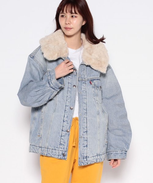 LEVI’S OUTLET(リーバイスアウトレット)/XL WOMENS SHERPA TRUCKER THE OTHER WAY/インディゴブルー