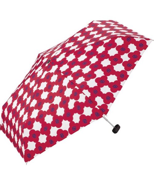 Wpc．(Wpc．)/【Wpc.公式】雨傘 カメリア ミニ  50cm 軽量 晴雨兼用 レディース 折りたたみ 折り畳み 折りたたみ傘/レッド