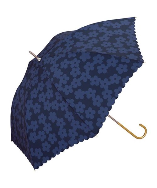 Wpc．(Wpc．)/【Wpc.公式】雨傘 フラワーレース  58cm 軽くて丈夫 軽量 晴雨兼用 傘 レディース 長傘/ネイビー