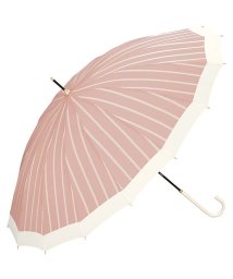 Wpc．(Wpc．)/【Wpc.公式】雨傘 16本骨切り継ぎストライプ 55cm 傘 耐風 晴雨兼用 レディース 長傘/ピンク