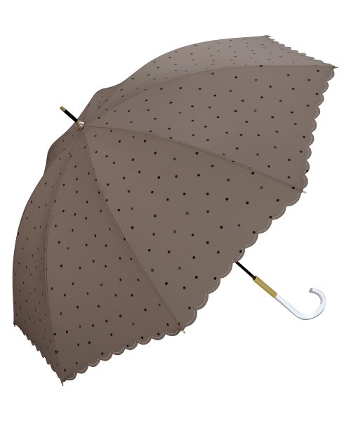 Wpc．(Wpc．)/【Wpc.公式】雨傘 ミルキードット  58cm 晴雨兼用 レディース 傘 長傘/ブラウン