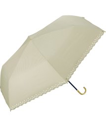 Wpc．(Wpc．)/【Wpc.公式】日傘 遮光フラワーカットストライプ ミニ 55cm 完全遮光 UVカット100％ 遮熱 晴雨兼用 大きめ レディース 折り畳み傘/ベージュ
