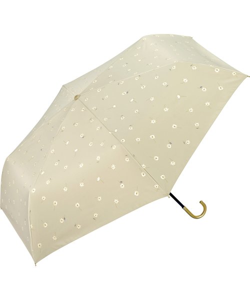 Wpc．(Wpc．)/【Wpc.公式】日傘 遮光ゴールドラインマーガレット ミニ 55cm 完全遮光 UVカット100％ 遮熱 晴雨兼用 大きめ レディース 折り畳み傘/ベージュ