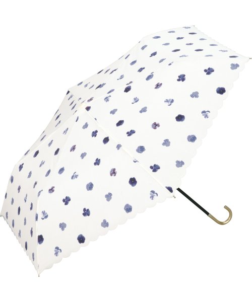 Wpc．(Wpc．)/【Wpc.公式】日傘 T/C遮光パンジー ミニ 50cm 晴雨兼用 遮熱 UVカット レディース 折りたたみ傘/ブルー