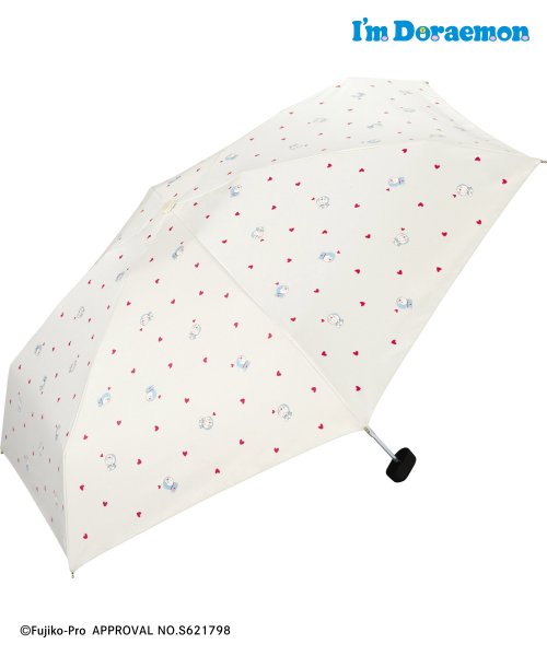 Wpc．(Wpc．)/【Wpc.公式】日傘 遮光ドラえもんハート ミニ 50cm 完全遮光 遮熱 UVカット100％ 晴雨兼用 レディース 折りたたみ傘/オフ