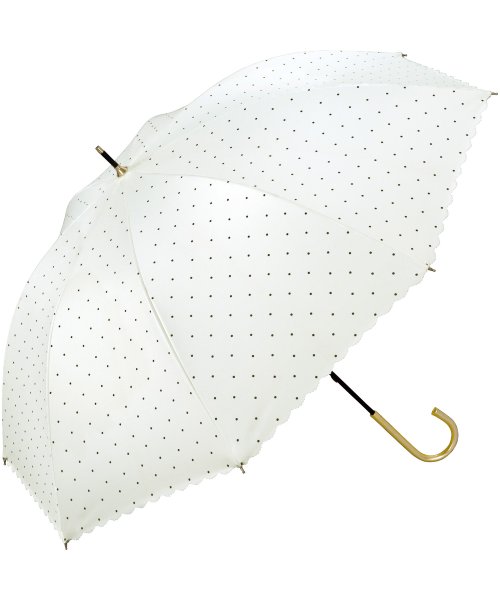 Wpc．(Wpc．)/【Wpc.公式】日傘 遮光ドットフラワーポイント 55cm 完全遮光 UVカット100％ 遮熱 晴雨兼用 大きめ レディース 長傘/オフ