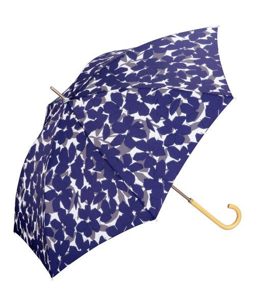 Wpc．(Wpc．)/【Wpc.公式】雨傘 ボールドフラワー 58cm 晴雨兼用 レディース 傘 長傘/ネイビー
